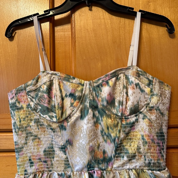 Alice + Olivia floral bustier peplum mini dress size 6 - Picture 3 of 7